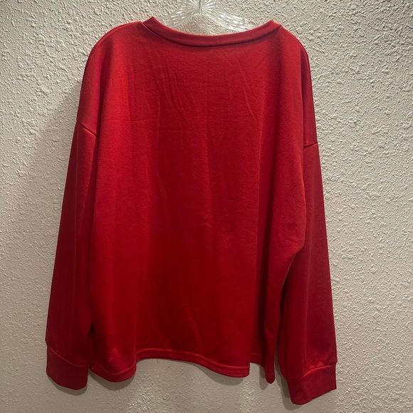 Ugly Christmas BiBi "Merry" Silver Glitter Red Sweatshirt. - Picture 7 of 10